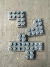 LEGO 2639 Dark Bluish Gray Plate 4 x 4 Corner 4 Pieces