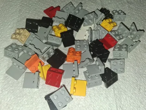 H-1 Lego Lot 52 Inverted Bracket 1 x 2 - 2 x 2 99207 Assorted Colors Gray Yellow