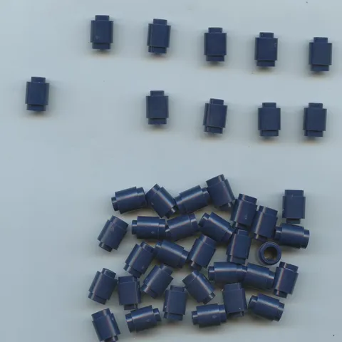 LEGO x 40 Dark Blue Brick, Round 1 x 1 3062