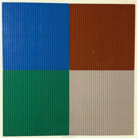 Generic LEGO Baseplate Base Plate 32x32 Blue Brown Green Gray 10"x10" Toy Set