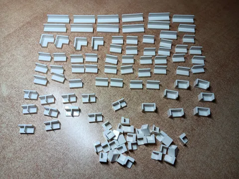LEGO BULK LOT OF 102 WHITE WALL PANELS 1X4X1 1X2X1 1X1X1 2X2X1 CORNER