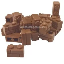 50x LEGO 1x2 Masonry Brick Medium Nougat