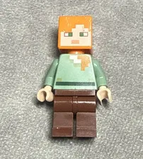 LEGO Minecraft Alex Minifigure Authentic Genuine Female Villager Orange Hair