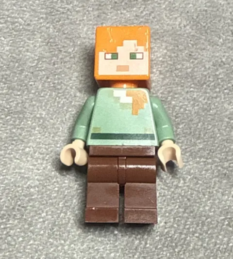 LEGO Minecraft Alex Minifigure Authentic Genuine Female Villager Orange Hair