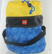 Lego Yellow & Blue Drawstring Bucket Bag - Organizer Storage Travel