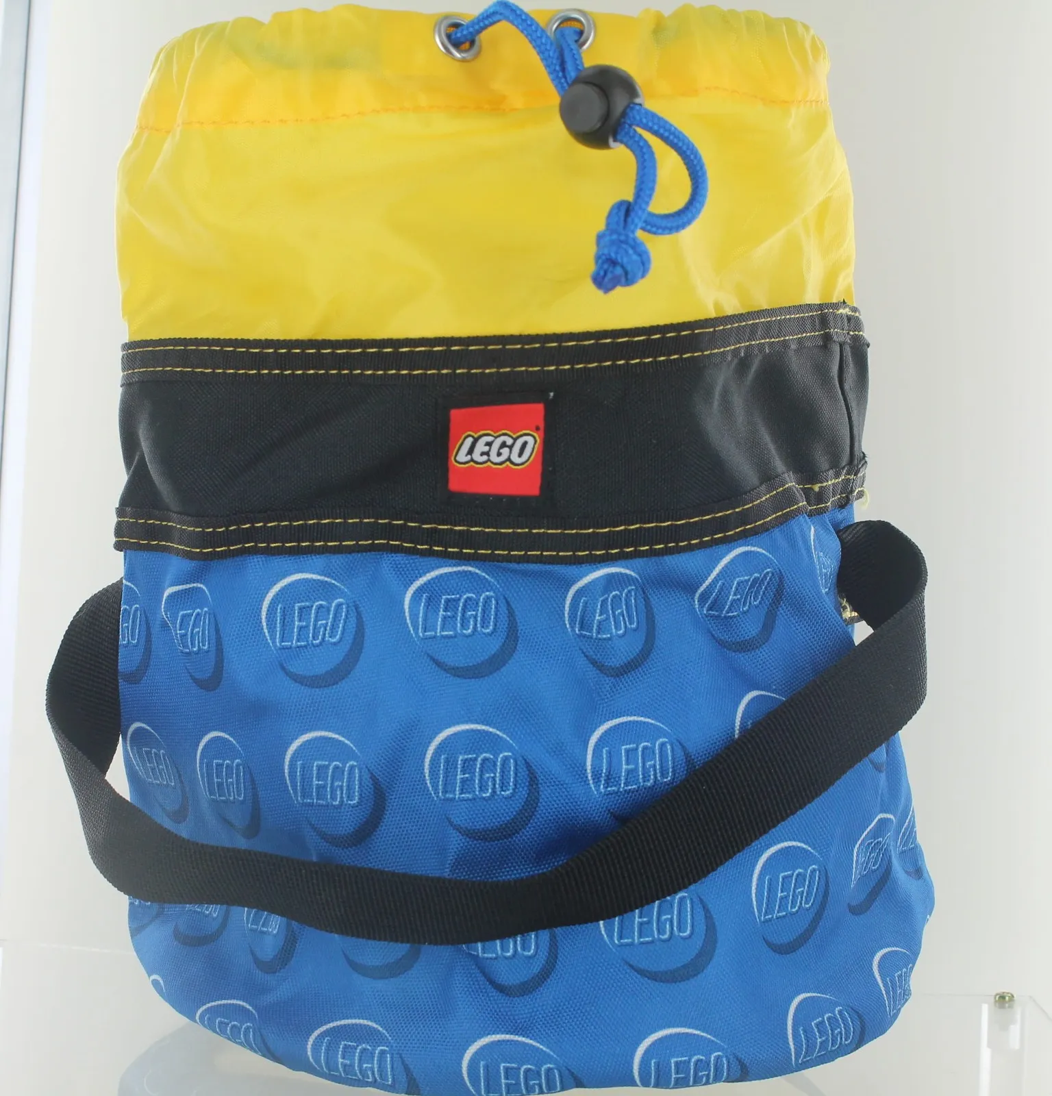 Lego Yellow & Blue Drawstring Bucket Bag - Organizer Storage Travel