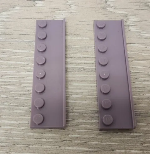 Lego 30586 Sand Purple Plate Modified 2 x 8 With Door Rail Part Piece Lot Of 2