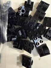 LEGO- NEW -#10247-BLACK-PLATE MOD/2 X 2 PINHOLE/CROSS SUPPORT-25 PIECES