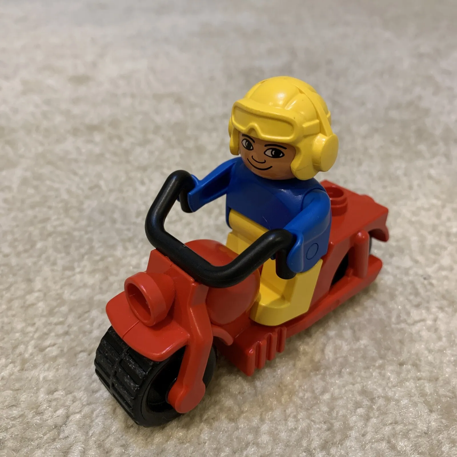 LEGO Duplo 2612 Red Motorbike Scooter & Rider Building Toy Set 1988 Vintage