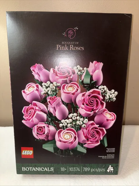 NIB LEGO Botanicals Bouquet Of Pink Roses (10374) Building Set For Adults 789Pcs