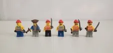 Vintage LEGO Pirates Lot of 6 Minifigures With Weapons Sword Gun