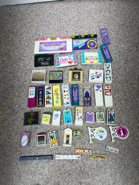 Lot Of LEGO Printed And Stickered Tiles