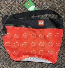 LEGO Bricks Cinch Bucket Tote Toy Organizer Red Yellow Recycled Carry Gear Bag