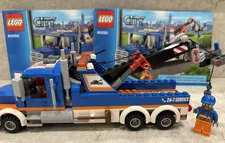 LEGO City 60056 Tow Truck 100% Complete w/ Both Manuals Minifigure Blue 2014