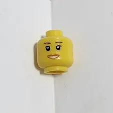 Lego Head Female Woman Yellow Skin Brown Brows Pink Lips Minifigure Minifig