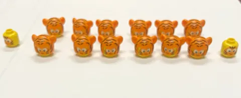 LEGO Tiger Cub Suit Lot 12 Hoods 65590pr002 & 14 Heads 3626cpr2952