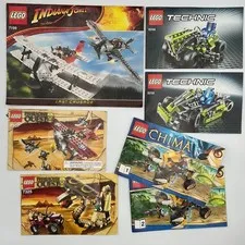 Lot x7 Lego Instruction Manual Books Indiana Jones Pharaohs Quest Chima Technic