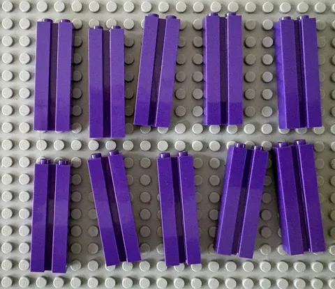 LEGO 10 pieces Dark Purple Brick, Modified 1 x 2 x 5 with Channel FREE SHIPPING