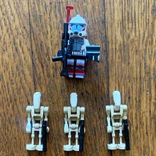 LEGO Star Wars Arc Trooper & 3 Battle Droid Minifigure Lot w/ Weapons