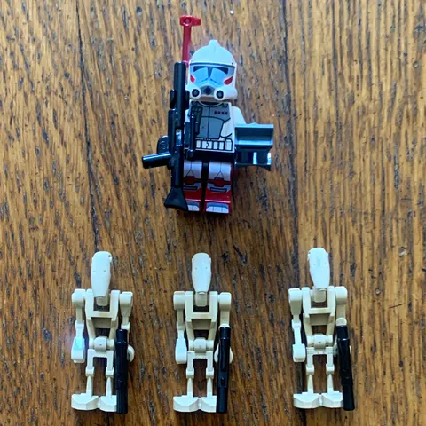 LEGO Star Wars Arc Trooper & 3 Battle Droid Minifigure Lot w/ Weapons