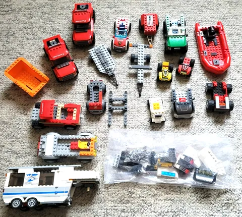 Lego Lot of Transportation Trucks RV Wheels Trailers City Cars LEGO