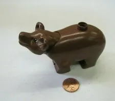 Lego Duplo Large Brown Bear Mom Adult Animal Zoo Indian Farm Western Head Moves