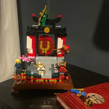 Ninjago character display + Bonsai tree shrine (fresh out of box