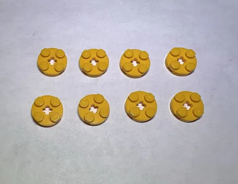 Lego Lot Of 8 Flame Yellowish Orange 2x2 Round Plate Plates New City Part