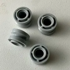 LEGO 4x NEW 11mm x 8mm Wheel Rim/Hub, Center Groove #42610 LIGHT BLUISH GREY