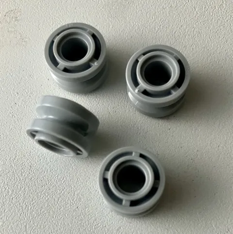 LEGO 4x NEW 11mm x 8mm Wheel Rim/Hub, Center Groove #42610 LIGHT BLUISH GREY