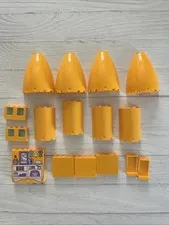 LEGO BRIGHT LIGHT ORANGE LOT 16 PCS WALL PANEL HALF CYLINDER VARIETY