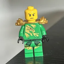 LEGO Plastic Minifigure Green Outfit with Gold Shoulder Armor