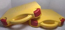LEGO Yellow & Orange Plastic Carrying Case Storage Boxes Dividers Set Of 2
