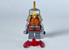 LEGO The Hobbit Dain Ironfoot Minifigure lor107 79017 w/ Trans-Red Axe Blades