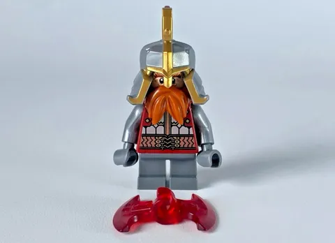 LEGO The Hobbit Dain Ironfoot Minifigure lor107 79017 w/ Trans-Red Axe Blades