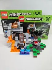 LEGO Minecraft 21113 The Cave Set Steve & Zombie Spider Box Manual Minifigures