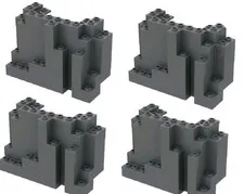  4 NEW LEGO BURP PIECES - Dark Bluish Gray Mountain Bottom 4x10x6 rock panel