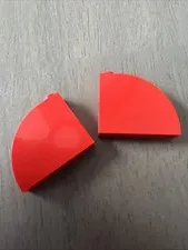 LEGO 65734 Red Slope, Curved 4 x 1 x 2 2/3 with Stud 2 Pieces