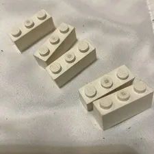 5 White Lego Bricks 1 X 3