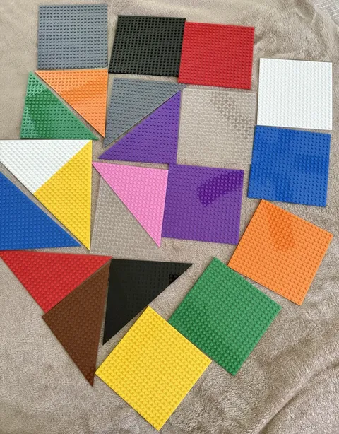 Strictly BRIKS Baseplates Square & Triangle Lot Building Blocks Compatible Lego