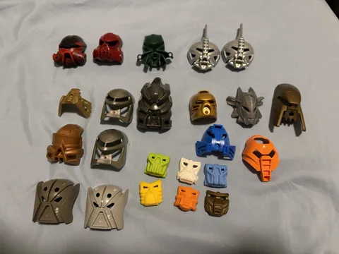 LEGO BIONICLE Mask Bulk Lot 21 Pieces Multicolor Plastic Unpackaged