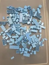 5.5 oz. Mixed Light Royal Blue Legos - standard blocks and unique pieces