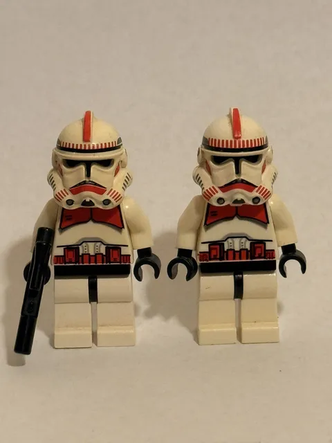 Lego Clone Shock Trooper set of 2 Black Head sw0091 Star Wars Minifigure 7655