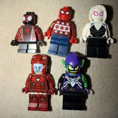 Lego Minifigures Lot Spidey And Friends With Iron Man, Venomized Green Goblin