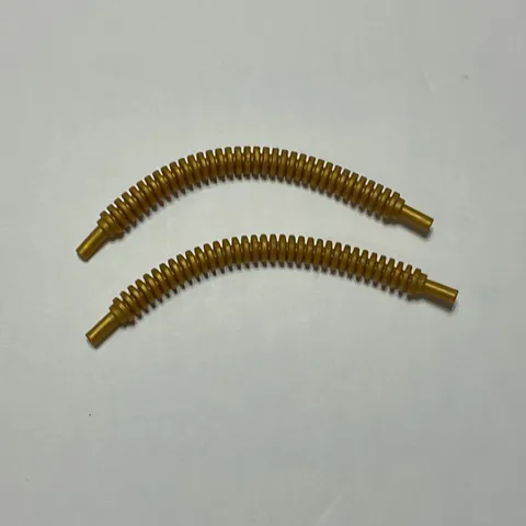 LEGO Hose Flexible Ribbed with 8mm Ends 12L / 9.6 cm 14301 Pearl Gold x2
