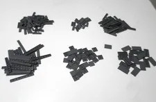 LEGO LOT OF OVER 195 DARK BLUISH GRAY SMOOTH TILES 1X3 1X4 1X6 1X8 2X2 2X3 2X4