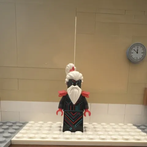 LEGO NINJAGO Minifigure (njo123) w/ Cape, White Hair & Beard, Black Robe