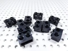 LEGO Lot of 10 Black 1x2 Technic Bricks w/ 2 Holes BF