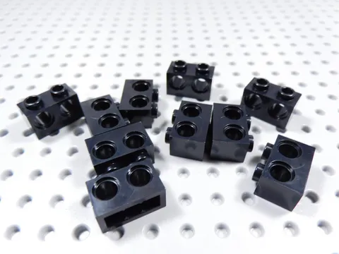 LEGO Lot of 10 Black 1x2 Technic Bricks w/ 2 Holes BF