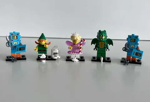 Lego 71034 Series 23 Minifigures Lot Of 5 Cardboard Robot Sugar Fairy And More